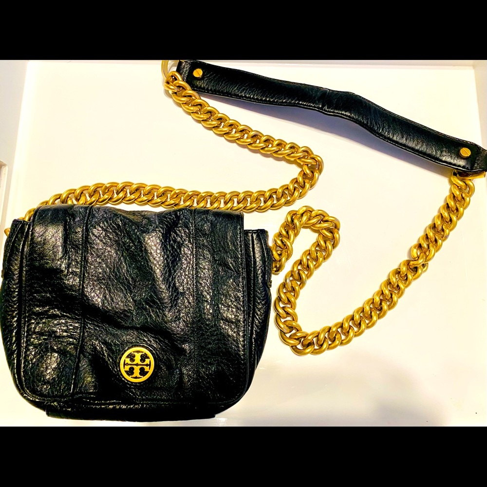 Tory Burch bag - black leather - used good condition, no major flaws